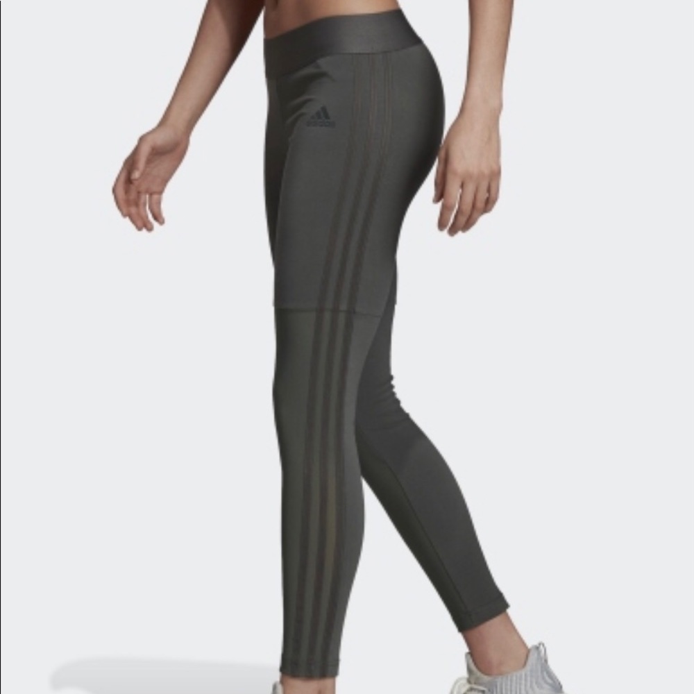 Nwt adidas mesh three stripe tights leggings xs